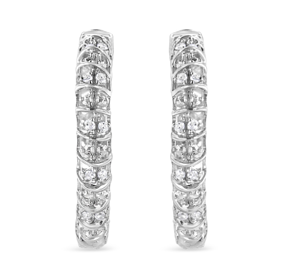 Image 948713_ALTMORE2.jpg, Product 948-713 / Price $1,062.00, .925 Sterling Silver 1/2 Cttw Diamond Wire Cage Style Hoop Earring (I-J Color, I2-I3 Clarity) from Haus of Brilliance on TSC.ca's Jewellery department