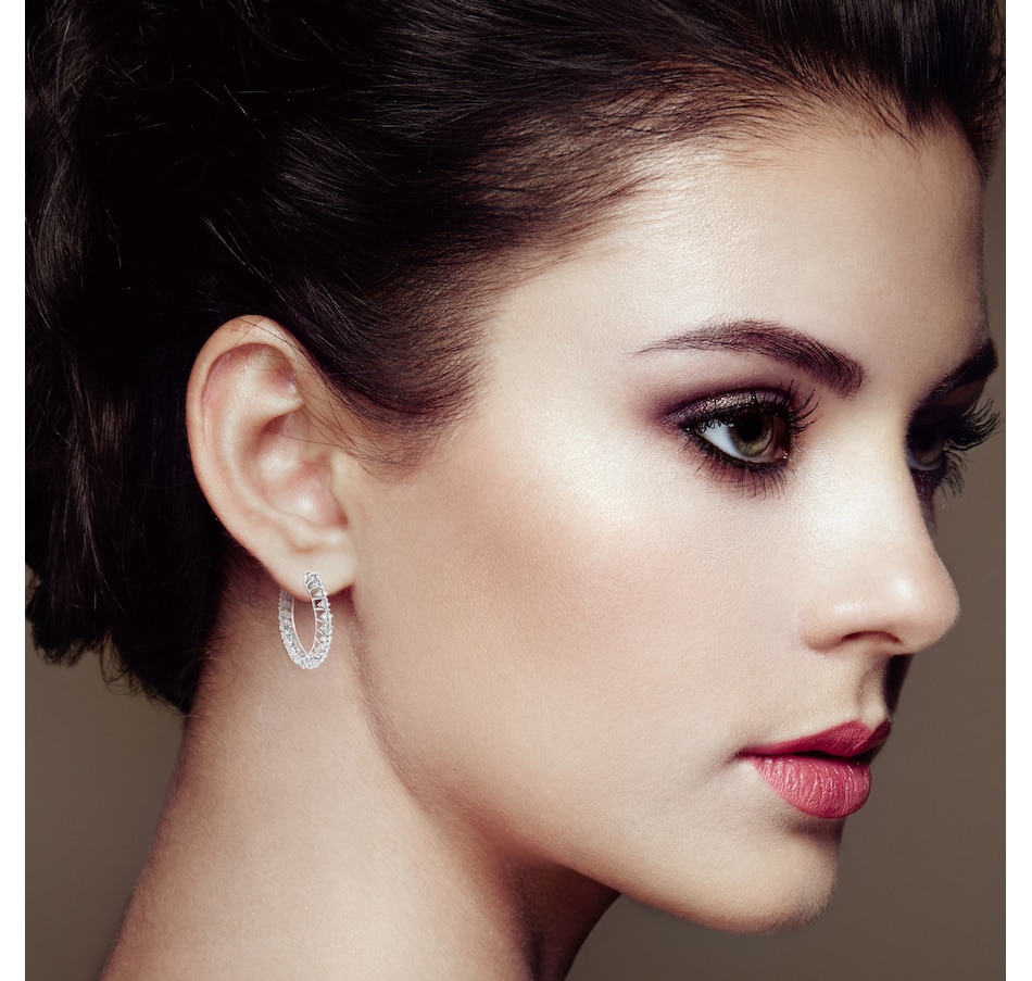 Image 948713_ALTMORE3.jpg, Product 948-713 / Price $1,062.00, .925 Sterling Silver 1/2 Cttw Diamond Wire Cage Style Hoop Earring (I-J Color, I2-I3 Clarity) from Haus of Brilliance on TSC.ca's Jewellery department