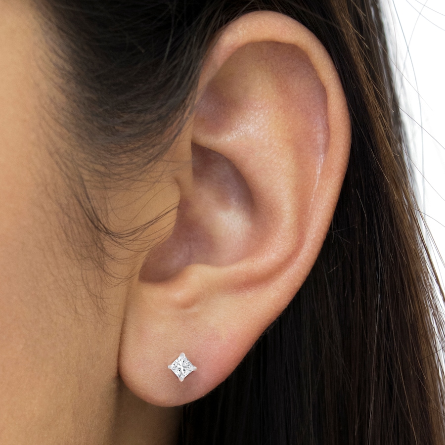 Image 948730_ALTMORE4.jpg, Product 948-730 / Price $11,022.00, AGS Certified 18K White Gold 1.0 Cttw 4-Prong Set Princess-Cut Solitaire Diamond Screw Back Stud Earrings (E-F Color, SI2-I1 Clarity) from Haus of Brilliance on TSC.ca's Jewellery department