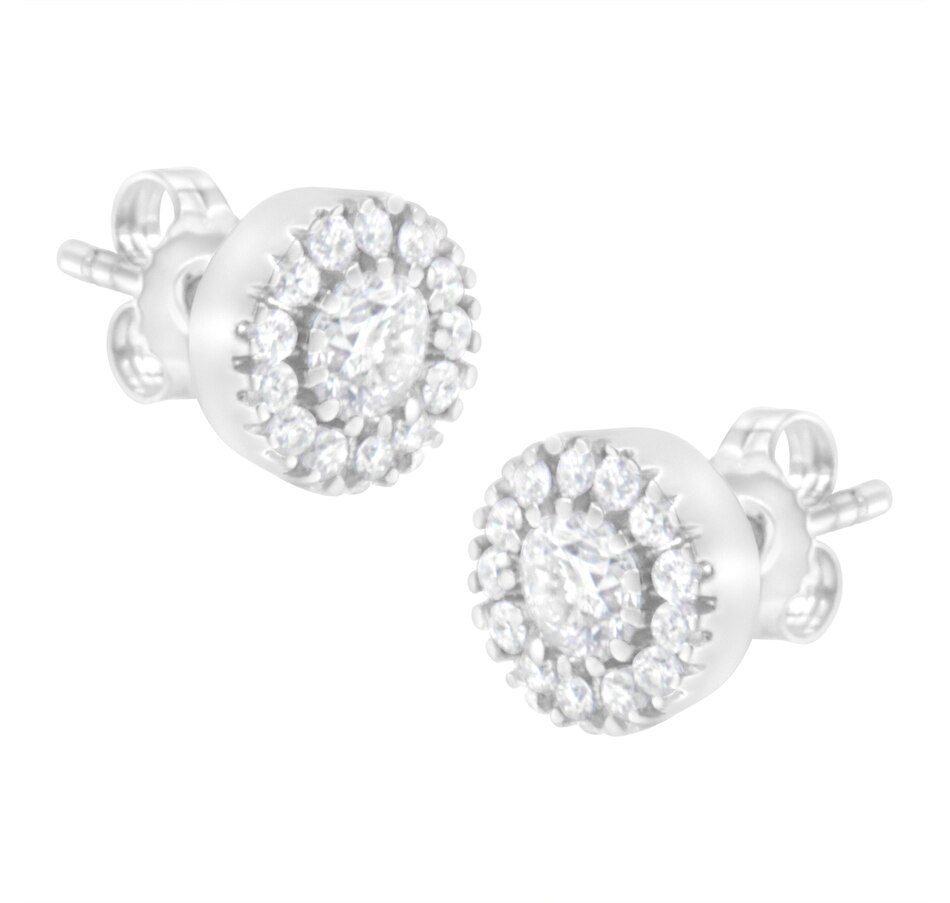 Image 948741_ALTMORE1.jpg, Product 948-741 / Price $7,999.00, 14k White Gold 1 cttw Diamond Halo Stud Earrings (I-J Clarity, I1-I2 Color) from Haus of Brilliance on TSC.ca's Jewellery department