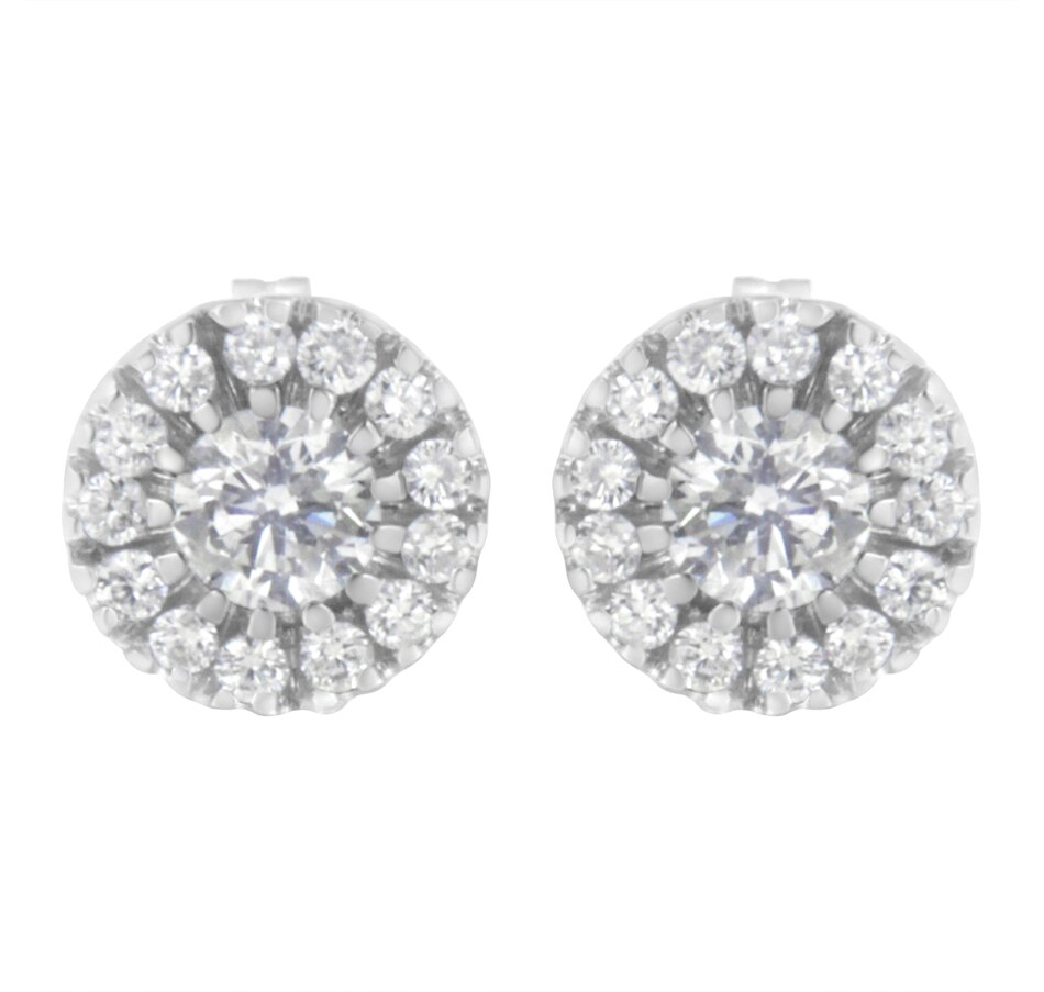 Image 948741_ALTMORE2.jpg, Product 948-741 / Price $7,999.00, 14k White Gold 1 cttw Diamond Halo Stud Earrings (I-J Clarity, I1-I2 Color) from Haus of Brilliance on TSC.ca's Jewellery department