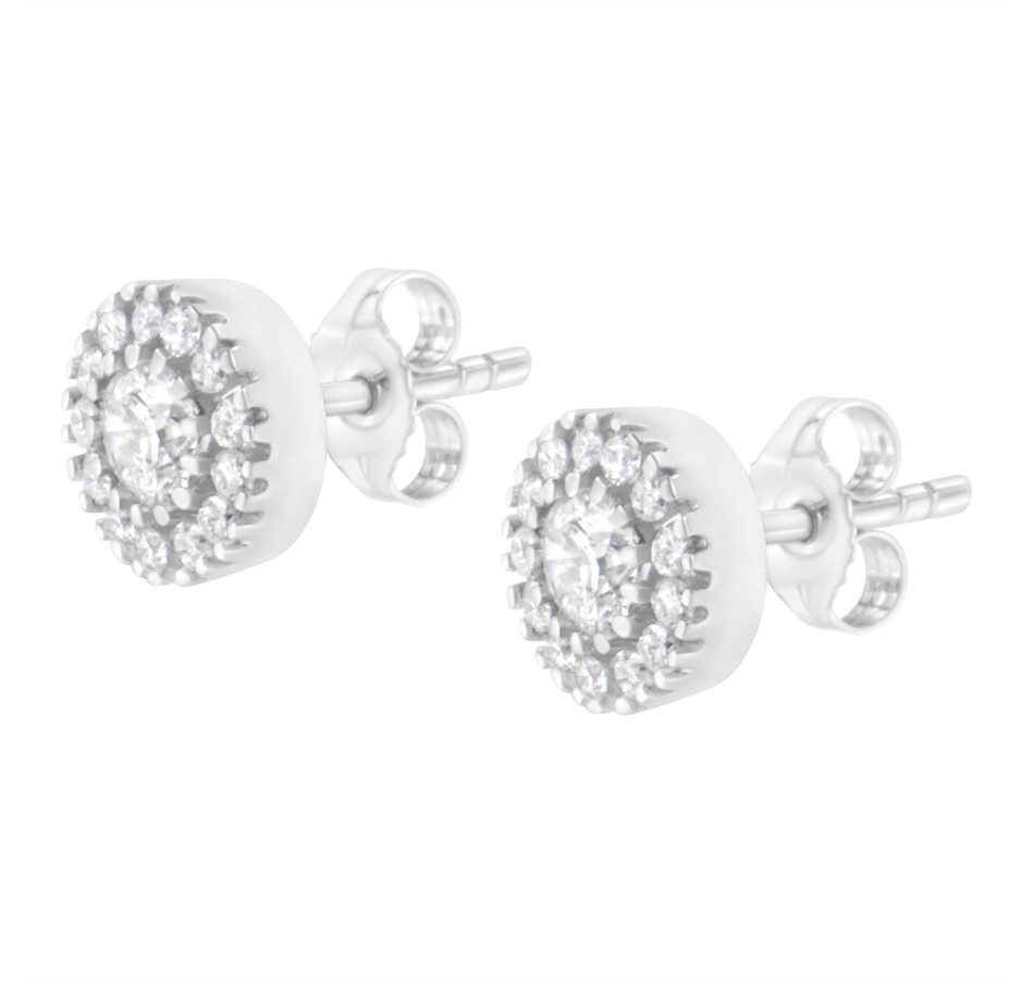 Image 948741_ALTMORE3.jpg, Product 948-741 / Price $7,999.00, 14k White Gold 1 cttw Diamond Halo Stud Earrings (I-J Clarity, I1-I2 Color) from Haus of Brilliance on TSC.ca's Jewellery department