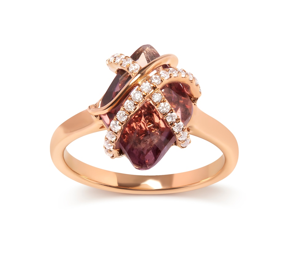 Image 948749.jpg, Product 948-749 / Price $4,657.00, 14K Rose Gold 1/5 Cttw Diamond Wrapped 15x15 MM Purple Amethyst Cocktail Ring (G-H Color, SI1-SI2 Clarity) from Haus of Brilliance on TSC.ca's Jewellery department