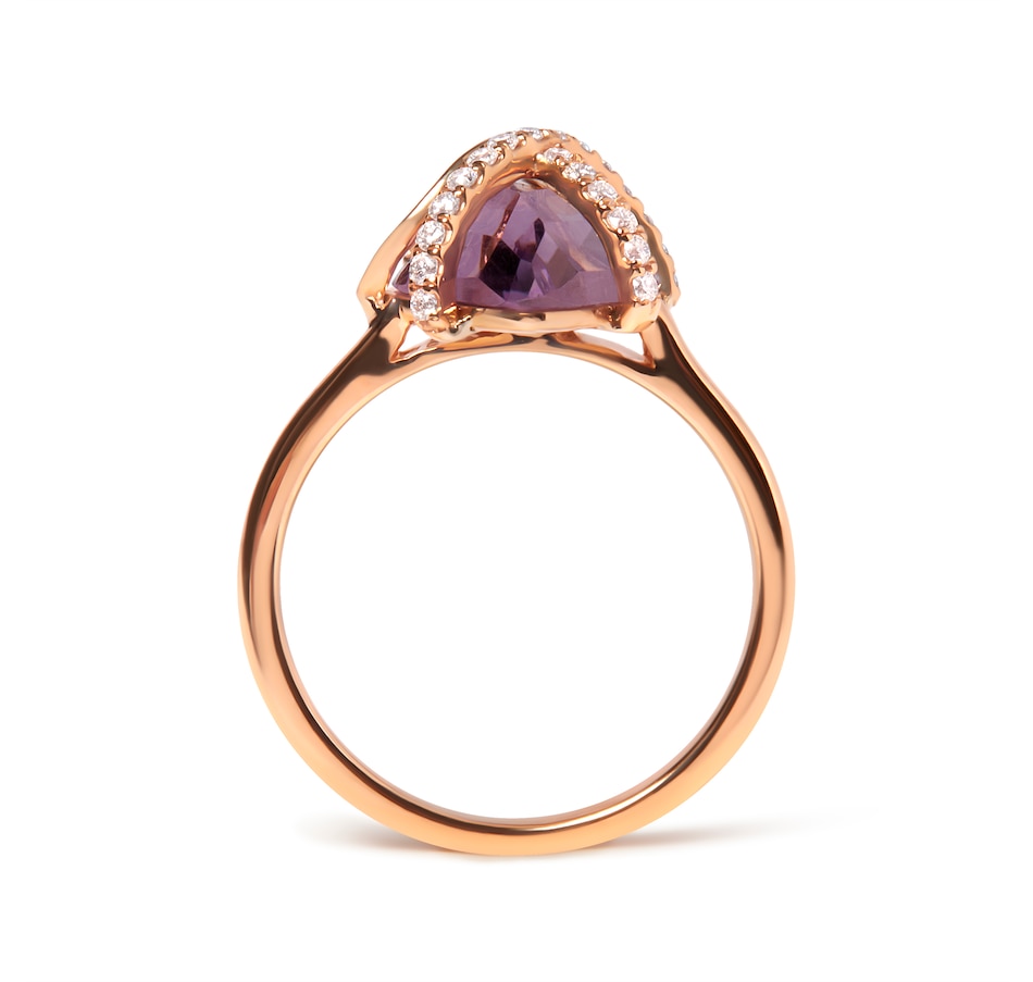 Image 948749_ALTMORE1.jpg, Product 948-749 / Price $4,657.00, 14K Rose Gold 1/5 Cttw Diamond Wrapped 15x15 MM Purple Amethyst Cocktail Ring (G-H Color, SI1-SI2 Clarity) from Haus of Brilliance on TSC.ca's Jewellery department