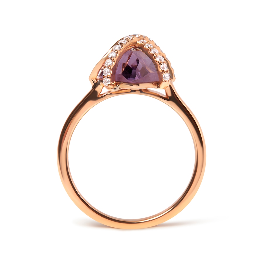 Image 948749_ALTMORE1.jpg, Product 948-749 / Price $8,073.00, 14K Rose Gold 1/5 Cttw Diamond Wrapped 15x15 MM Purple Amethyst Cocktail Ring (G-H Color, SI1-SI2 Clarity) from Haus of Brilliance on TSC.ca's Jewellery department