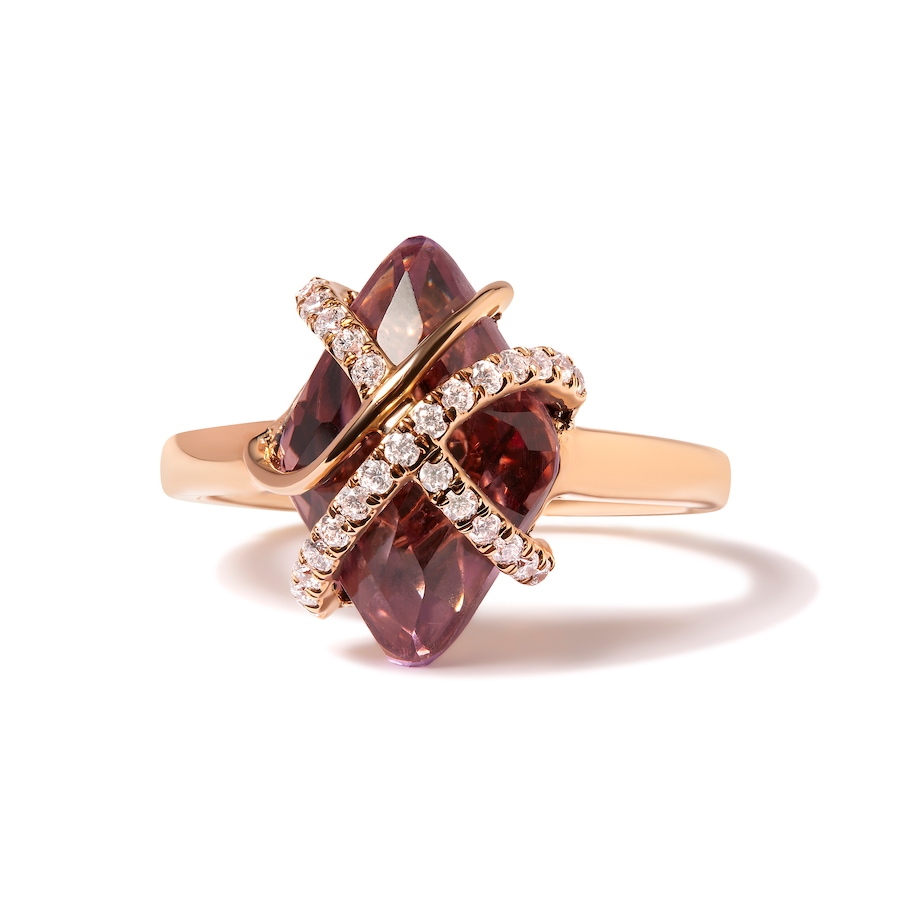 Image 948749_ALTMORE3.jpg, Product 948-749 / Price $8,073.00, 14K Rose Gold 1/5 Cttw Diamond Wrapped 15x15 MM Purple Amethyst Cocktail Ring (G-H Color, SI1-SI2 Clarity) from Haus of Brilliance on TSC.ca's Jewellery department