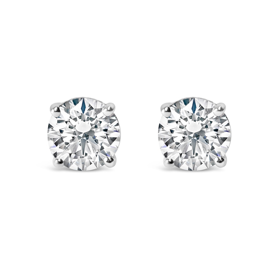 Image 948752_ALTMORE1.jpg, Product 948-752 / Price $6,909.00, IGI Certified 14K White Gold 1 1/2 Cttw Round Diamond Solitaire Stud Earrings with Screwbacks (G-H Color, I1-I2 Clarity) from Haus of Brilliance on TSC.ca's Jewellery department