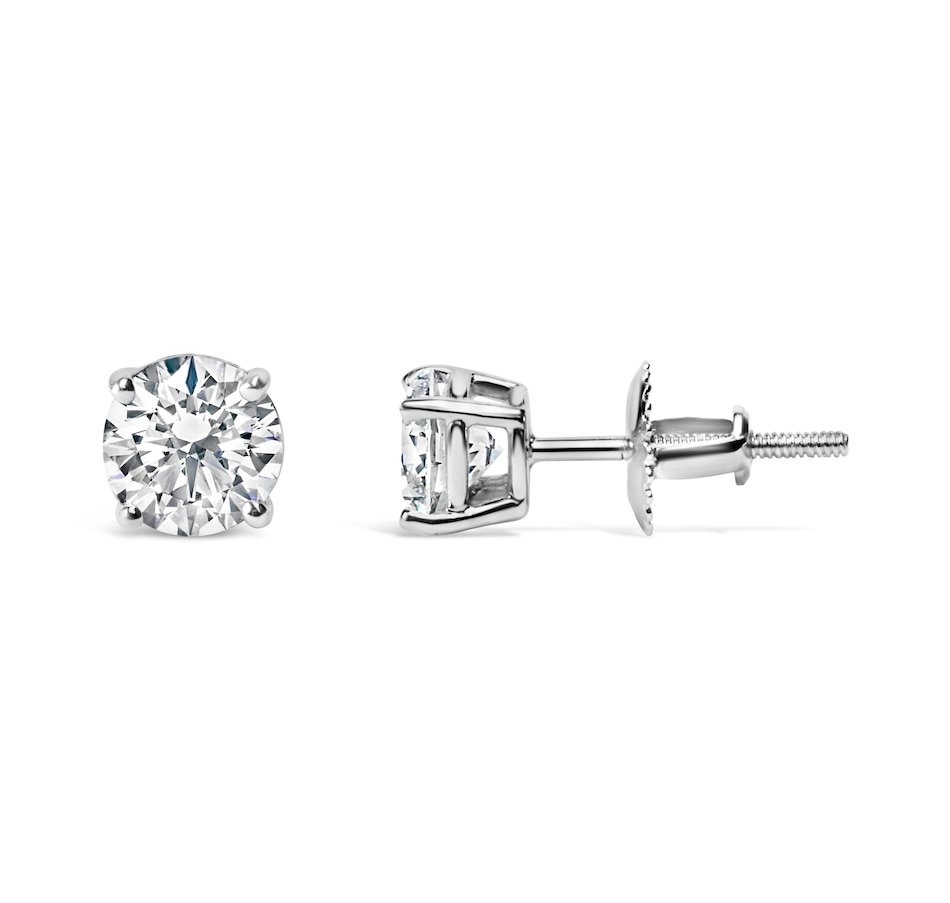 Image 948752_ALTMORE2.jpg, Product 948-752 / Price $6,909.00, IGI Certified 14K White Gold 1 1/2 Cttw Round Diamond Solitaire Stud Earrings with Screwbacks (G-H Color, I1-I2 Clarity) from Haus of Brilliance on TSC.ca's Jewellery department