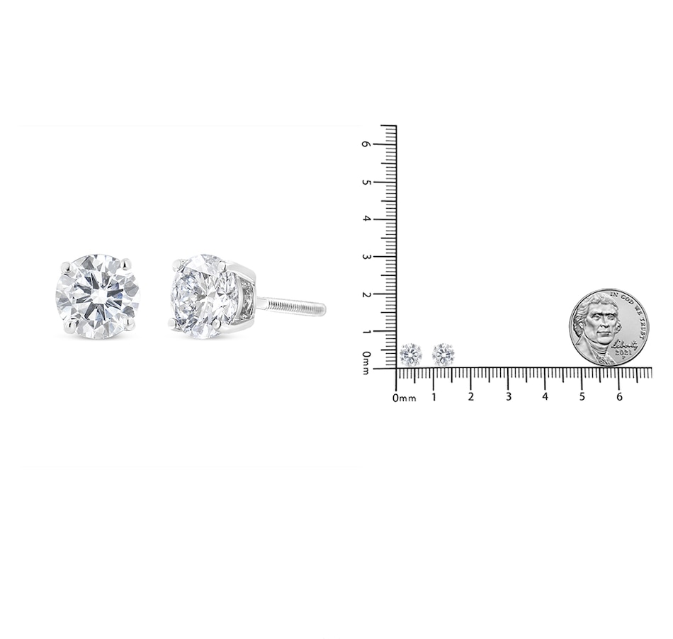 Image 948752_ALTMORE5.jpg, Product 948-752 / Price $6,909.00, IGI Certified 14K White Gold 1 1/2 Cttw Round Diamond Solitaire Stud Earrings with Screwbacks (G-H Color, I1-I2 Clarity) from Haus of Brilliance on TSC.ca's Jewellery department