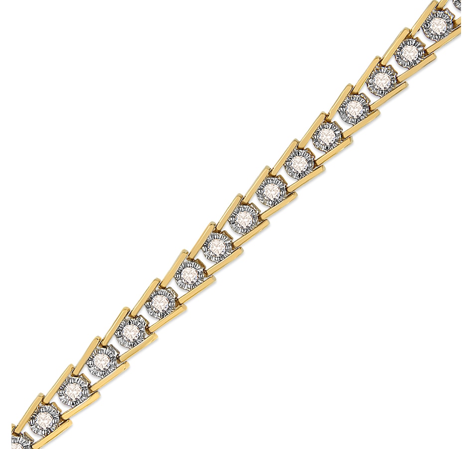 Image 948755_ALTMORE1.jpg, Product 948-755 / Price $1,476.00, 14K Yellow Gold Plated .925 Sterling Silver 2.00 Cttw Miracle Set Diamond Wave Link Bracelet (L-M Color, I2-I3 Clarity) - Size 7.25" from Haus of Brilliance on TSC.ca's Jewellery department