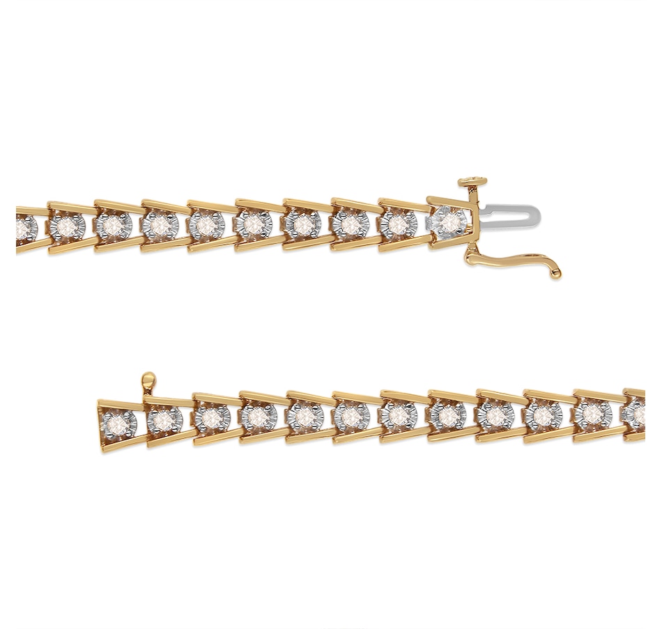 Image 948755_ALTMORE2.jpg, Product 948-755 / Price $1,476.00, 14K Yellow Gold Plated .925 Sterling Silver 2.00 Cttw Miracle Set Diamond Wave Link Bracelet (L-M Color, I2-I3 Clarity) - Size 7.25" from Haus of Brilliance on TSC.ca's Jewellery department
