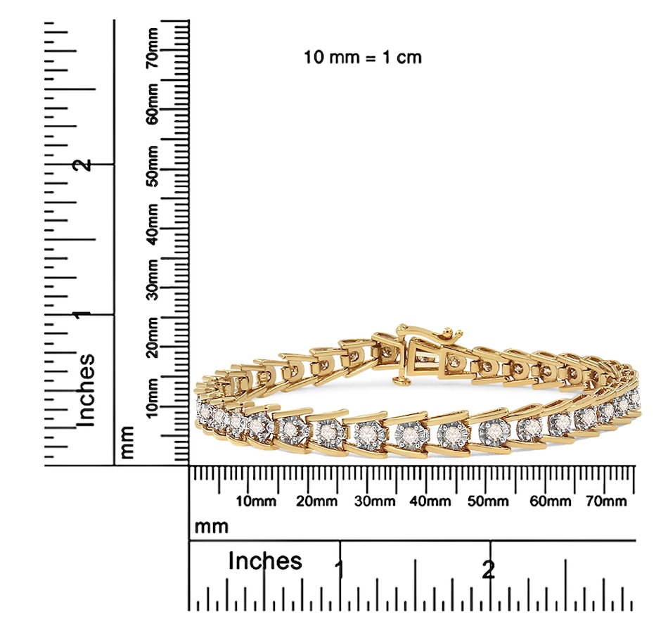 Image 948755_ALTMORE5.jpg, Product 948-755 / Price $1,476.00, 14K Yellow Gold Plated .925 Sterling Silver 2.00 Cttw Miracle Set Diamond Wave Link Bracelet (L-M Color, I2-I3 Clarity) - Size 7.25" from Haus of Brilliance on TSC.ca's Jewellery department