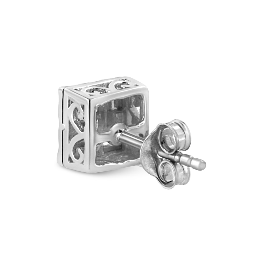 Image 948777_ALTMORE3.jpg, Product 948-777 / Price $726.00, .925 Sterling Silver 1/6 Cttw Invisible Set Princess-Cut Diamond Quad Composite Stud Earrings (H-I Color, I1-I2 Clarity) from Haus of Brilliance on TSC.ca's Jewellery department