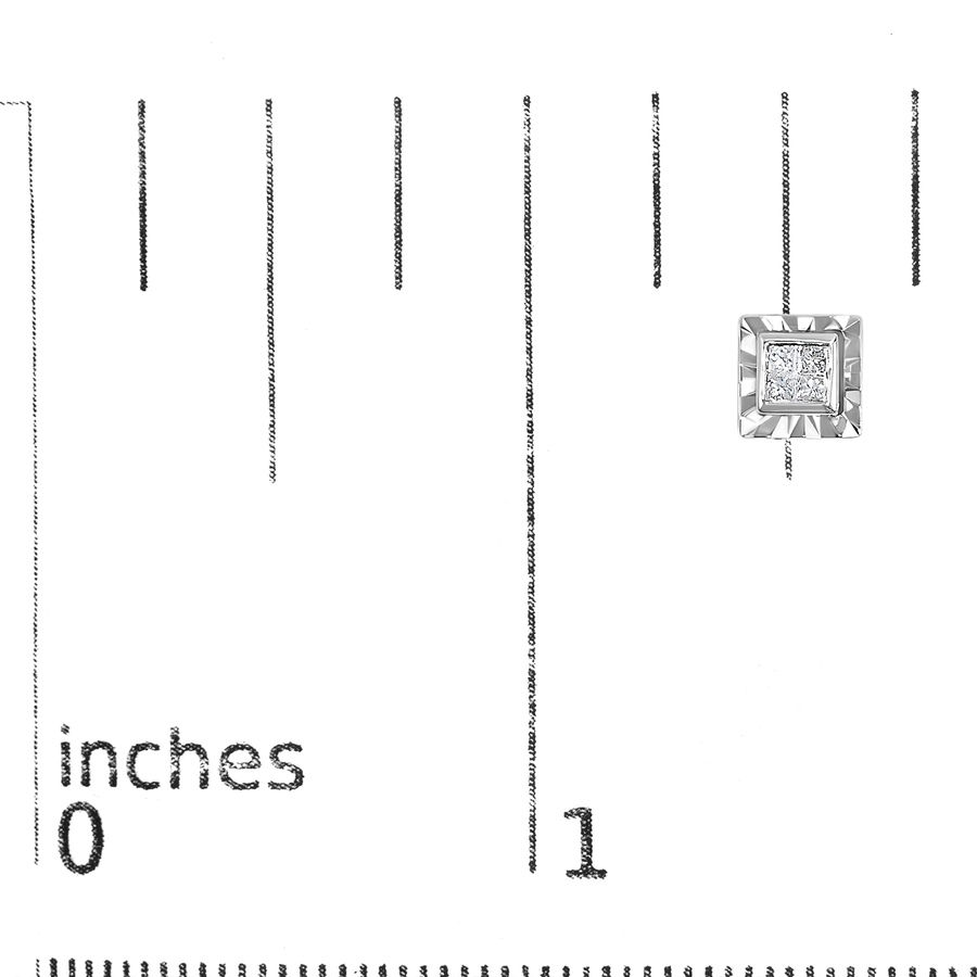 Image 948777_ALTMORE5.jpg, Product 948-777 / Price $726.00, .925 Sterling Silver 1/6 Cttw Invisible Set Princess-Cut Diamond Quad Composite Stud Earrings (H-I Color, I1-I2 Clarity) from Haus of Brilliance on TSC.ca's Jewellery department