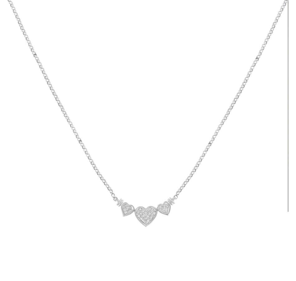 Image 948778_ALTMORE1.jpg, Product 948-778 / Price $5,832.00, 14K White Gold 1.0 Cttw Princess Cut Diamond Three Heart 18" Statement Pendant Necklace (H-I Color, SI2-I1 Clarity) from Haus of Brilliance on TSC.ca's Jewellery department