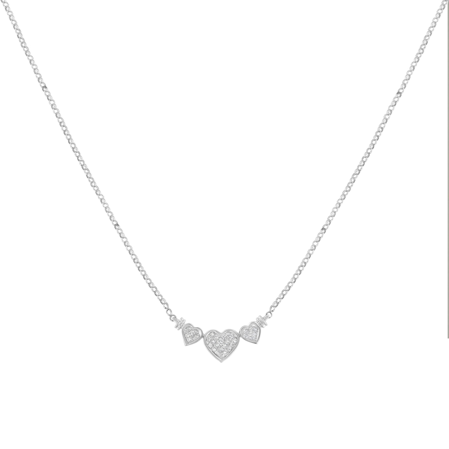 Image 948778_ALTMORE1.jpg, Product 948-778 / Price $7,582.00, 14K White Gold 1.0 Cttw Princess Cut Diamond Three Heart 18" Statement Pendant Necklace (H-I Color, SI2-I1 Clarity) from Haus of Brilliance on TSC.ca's Jewellery department