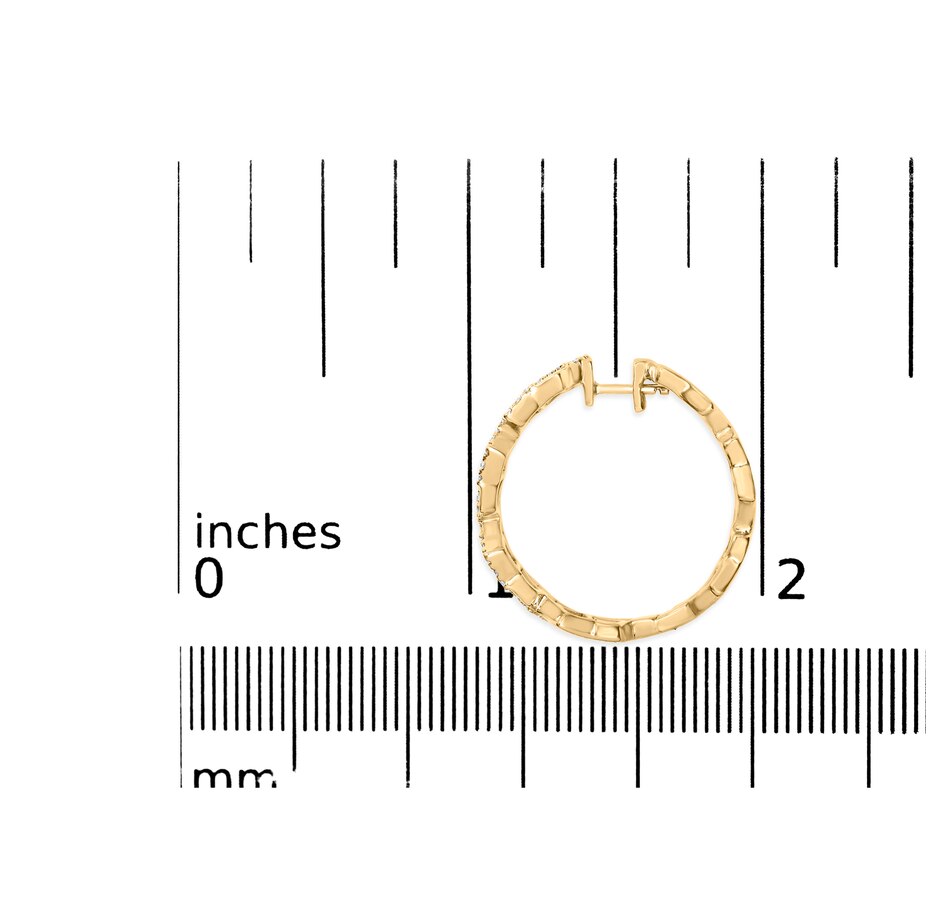 Image 948780_ALTMORE5.jpg, Product 948-780 / Price $8,377.00, 14K Yellow Gold 3/4 Cttw Diamond Honeycomb Hoop Earrings (G-H Color, SI1-SI2 Clarity) - 24MM from Haus of Brilliance on TSC.ca's Jewellery department