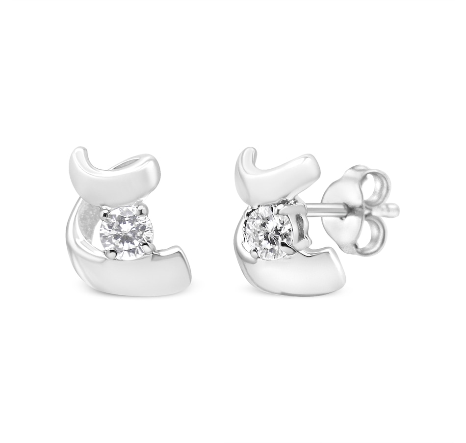 Image 948782.jpg, Product 948-782 / Price $540.00, .925 Sterling Silver Round Cut Diamond Fashion Earrings (0.10 cttw, I-J Color, I2-I3 Clarity) from Haus of Brilliance on TSC.ca's Jewellery department