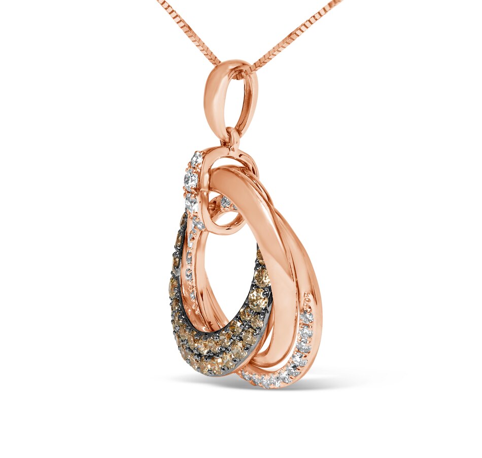Image 948833_ALTMORE2.jpg, Product 948-833 / Price $10,452.00, 14K Rose Gold 3/4 Cttw Brown and White Diamond Interlocking Circle Hoop 18" Inch Pendant Necklace (G-H Color, SI2-I1 Clarity) from Haus of Brilliance on TSC.ca's Jewellery department