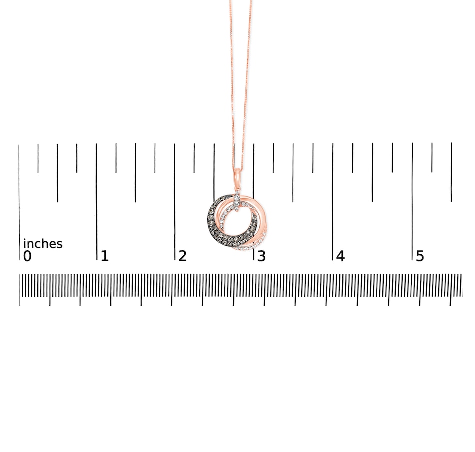 Image 948833_ALTMORE3.jpg, Product 948-833 / Price $10,452.00, 14K Rose Gold 3/4 Cttw Brown and White Diamond Interlocking Circle Hoop 18" Inch Pendant Necklace (G-H Color, SI2-I1 Clarity) from Haus of Brilliance on TSC.ca's Jewellery department