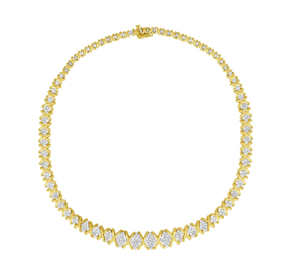 Image 948857.jpg, Product 948-857 / Price $14,778.00, 10K Yellow Gold 4 cttw Brilliant Round-Cut Diamond Graduating Riviera Statement Necklace (H-I Color, I2-I3 Clarity) from Haus of Brilliance on TSC.ca's Jewellery department
