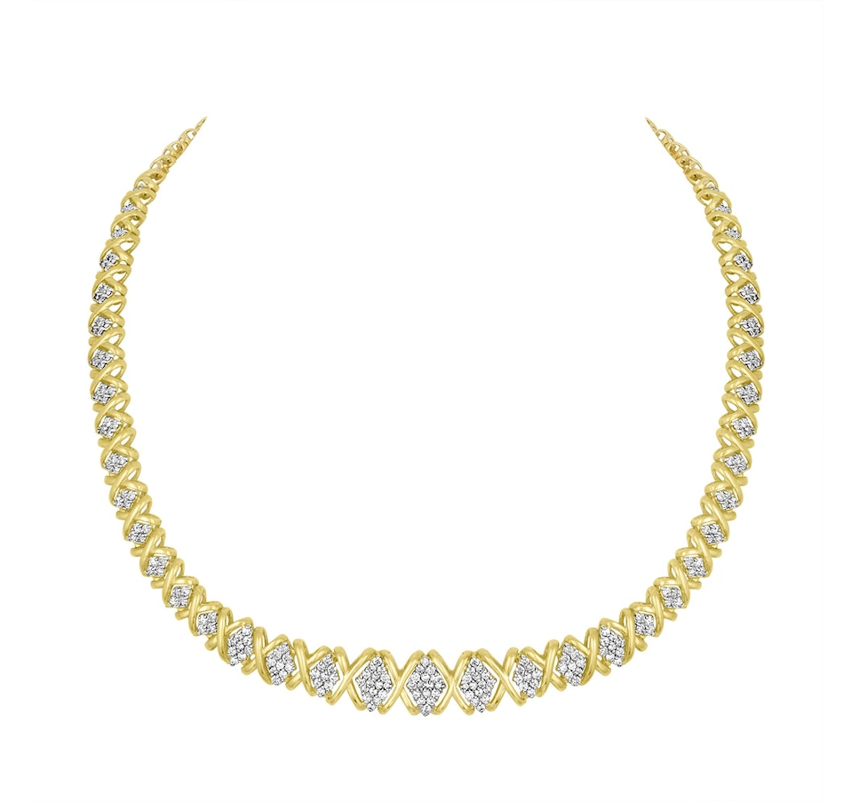 Image 948857_ALTMORE1.jpg, Product 948-857 / Price $14,778.00, 10K Yellow Gold 4 cttw Brilliant Round-Cut Diamond Graduating Riviera Statement Necklace (H-I Color, I2-I3 Clarity) from Haus of Brilliance on TSC.ca's Jewellery department