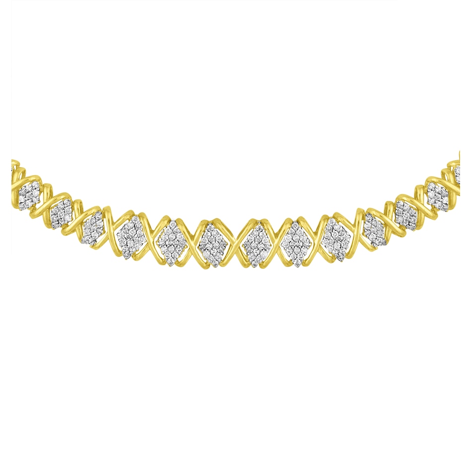 Image 948857_ALTMORE2.jpg, Product 948-857 / Price $14,778.00, 10K Yellow Gold 4 cttw Brilliant Round-Cut Diamond Graduating Riviera Statement Necklace (H-I Color, I2-I3 Clarity) from Haus of Brilliance on TSC.ca's Jewellery department