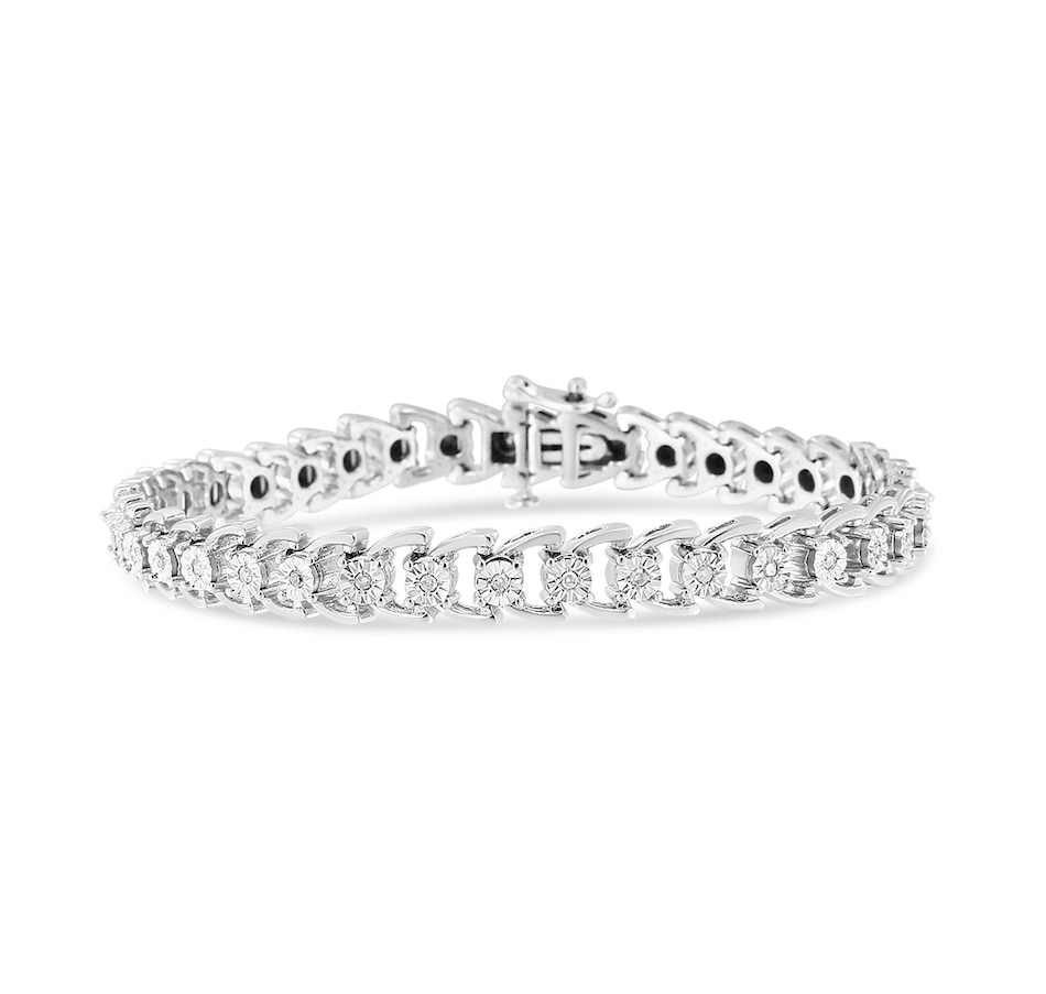 Image 948864.jpg, Product 948-864 / Price $681.00, .925 Sterling Silver 1/4 Cttw Miracle Set Round Diamond Composite Open Linked Composite Line Bracelet (I-J Color, I3-Promo Clarity) - 7.5" from Haus of Brilliance on TSC.ca's Jewellery department