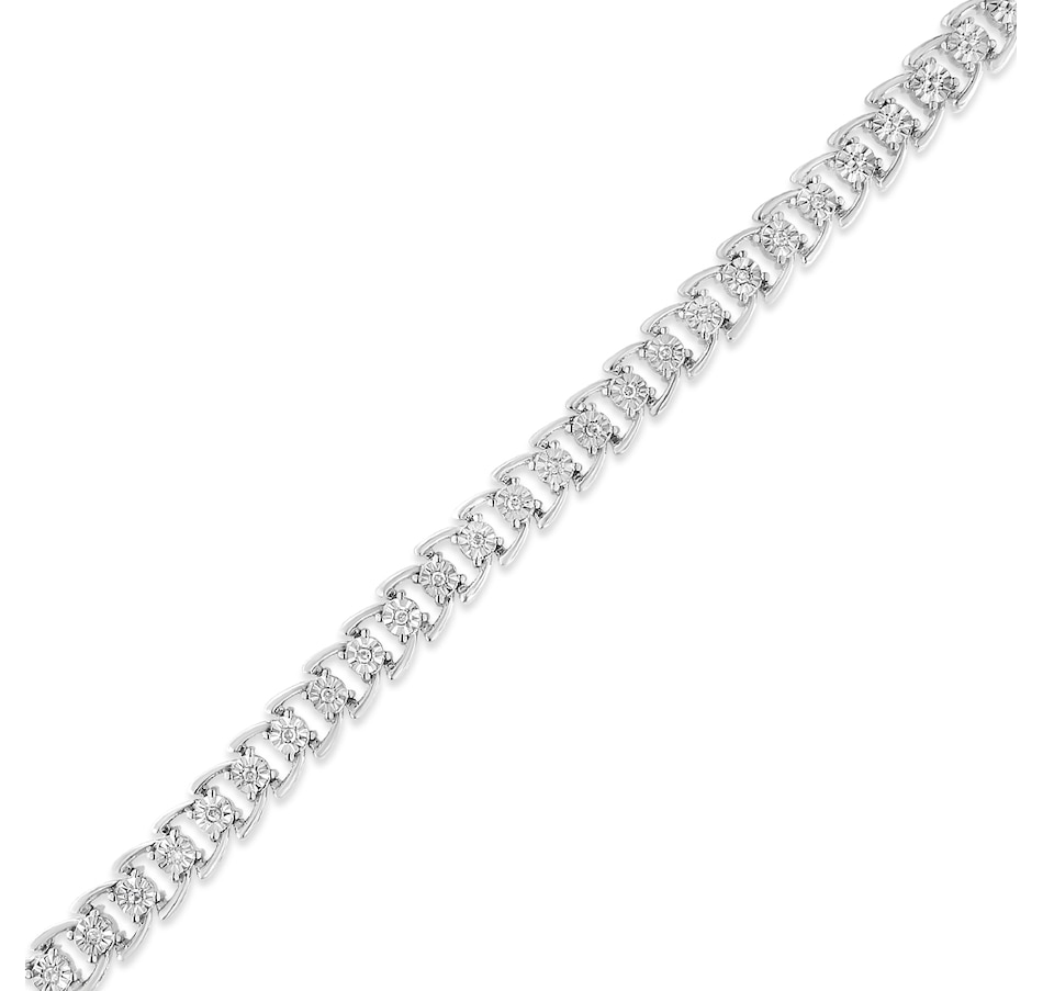 Image 948864_ALTMORE2.jpg, Product 948-864 / Price $681.00, .925 Sterling Silver 1/4 Cttw Miracle Set Round Diamond Composite Open Linked Composite Line Bracelet (I-J Color, I3-Promo Clarity) - 7.5" from Haus of Brilliance on TSC.ca's Jewellery department