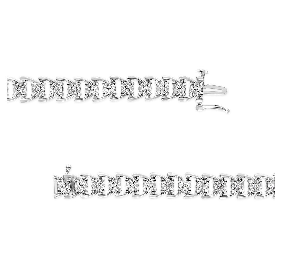 Image 948864_ALTMORE3.jpg, Product 948-864 / Price $681.00, .925 Sterling Silver 1/4 Cttw Miracle Set Round Diamond Composite Open Linked Composite Line Bracelet (I-J Color, I3-Promo Clarity) - 7.5" from Haus of Brilliance on TSC.ca's Jewellery department