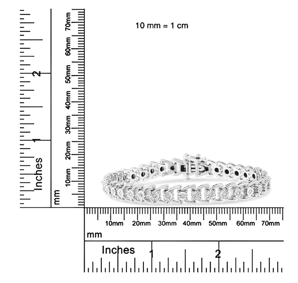 Image 948864_ALTMORE5.jpg, Product 948-864 / Price $681.00, .925 Sterling Silver 1/4 Cttw Miracle Set Round Diamond Composite Open Linked Composite Line Bracelet (I-J Color, I3-Promo Clarity) - 7.5" from Haus of Brilliance on TSC.ca's Jewellery department