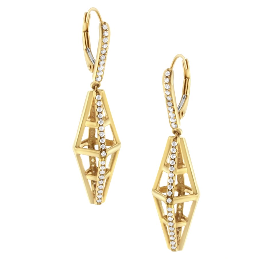 Image 948922_ALTMORE1.jpg, Product 948-922 / Price $5,623.00, 14K Yellow Gold 5/8 Cttw Diamond Geometrical Pillar Drop and Dangle Earrings (G-H Color, SI1-SI2 Clarity) from Haus of Brilliance on TSC.ca's Jewellery department