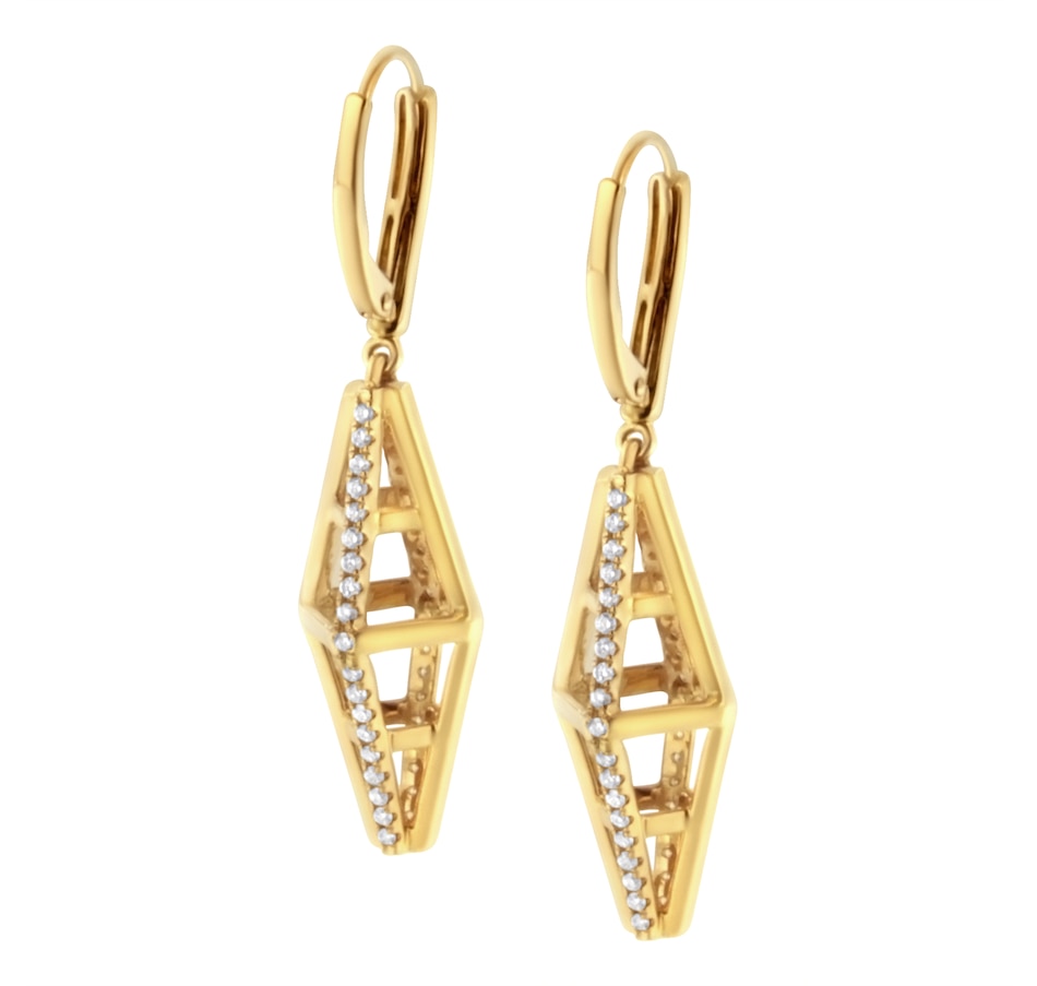Image 948922_ALTMORE2.jpg, Product 948-922 / Price $5,623.00, 14K Yellow Gold 5/8 Cttw Diamond Geometrical Pillar Drop and Dangle Earrings (G-H Color, SI1-SI2 Clarity) from Haus of Brilliance on TSC.ca's Jewellery department