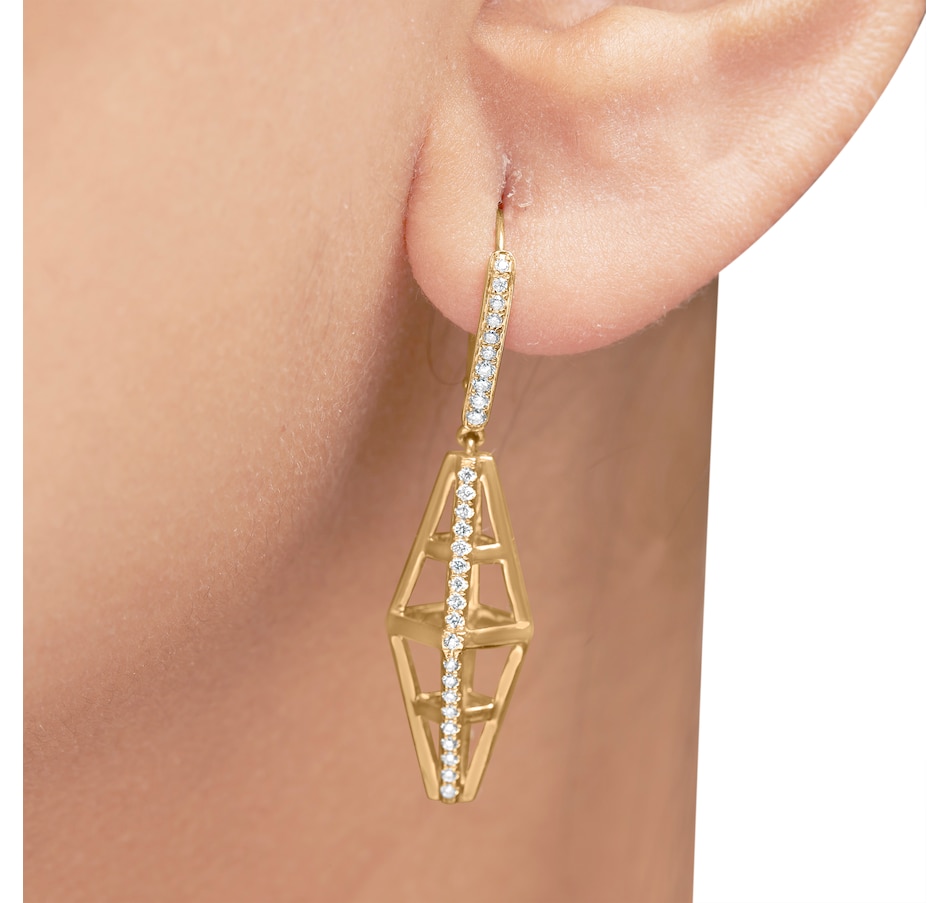 Image 948922_ALTMORE3.jpg, Product 948-922 / Price $5,623.00, 14K Yellow Gold 5/8 Cttw Diamond Geometrical Pillar Drop and Dangle Earrings (G-H Color, SI1-SI2 Clarity) from Haus of Brilliance on TSC.ca's Jewellery department