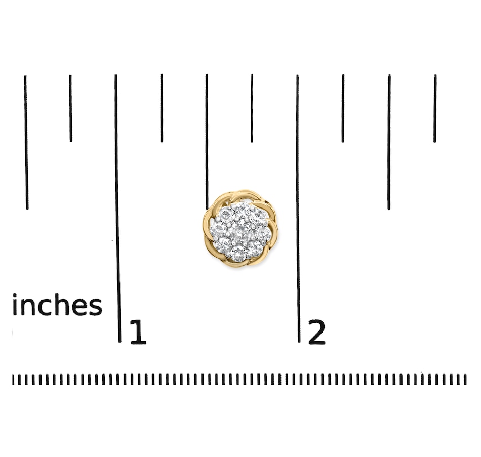 Image 948927_ALTMORE4.jpg, Product 948-927 / Price $789.75, 10K Yellow Gold Plated .925 Sterling Silver 1/2 Cttw Diamond Cluster Stud Earrings (J-K Color, I2-I3 Clarity) from Haus of Brilliance on TSC.ca's Jewellery department