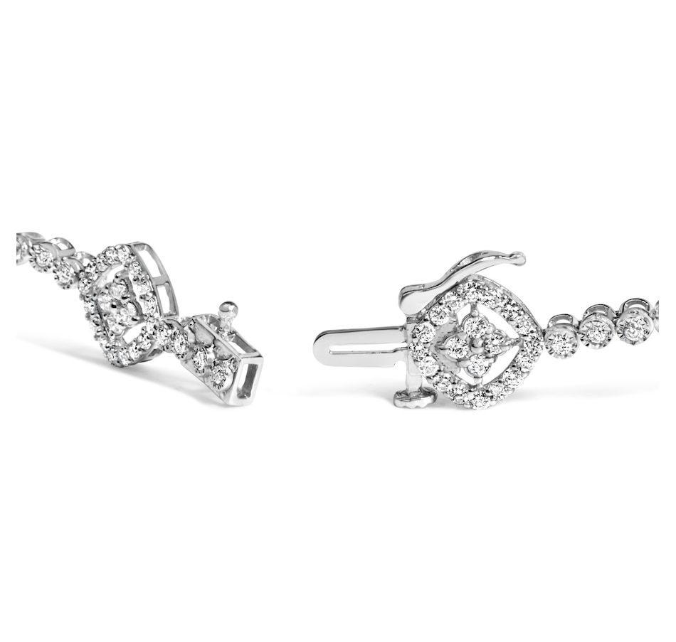 Image 948935_ALTMORE1.jpg, Product 948-935 / Price $4,926.00, .925 Sterling Silver 3.0 Cttw Diamond Halo Square Shape Link Bracelet (I-J Color, I3 Clarity) - 7.25" from Haus of Brilliance on TSC.ca's Jewellery department