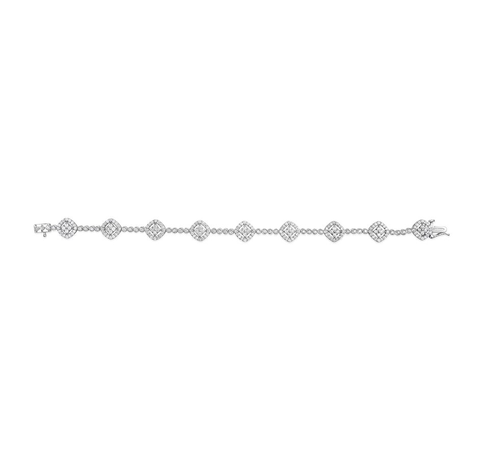 Image 948935_ALTMORE2.jpg, Product 948-935 / Price $4,926.00, .925 Sterling Silver 3.0 Cttw Diamond Halo Square Shape Link Bracelet (I-J Color, I3 Clarity) - 7.25" from Haus of Brilliance on TSC.ca's Jewellery department