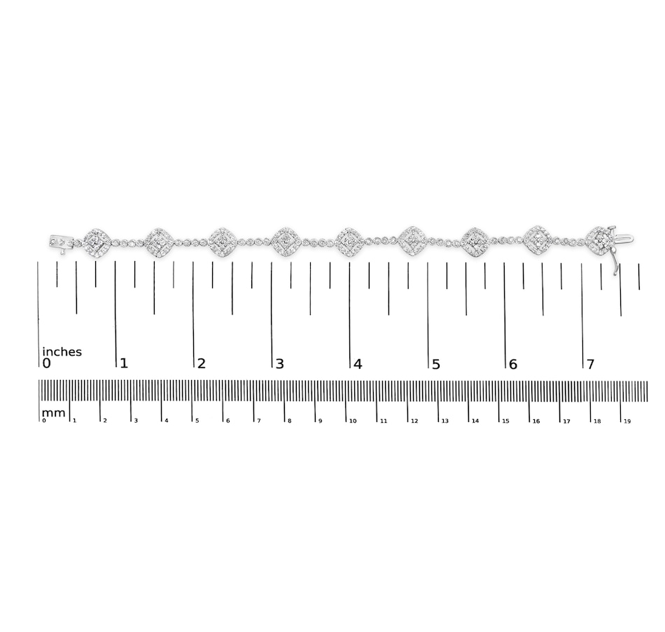 Image 948935_ALTMORE5.jpg, Product 948-935 / Price $4,926.00, .925 Sterling Silver 3.0 Cttw Diamond Halo Square Shape Link Bracelet (I-J Color, I3 Clarity) - 7.25" from Haus of Brilliance on TSC.ca's Jewellery department