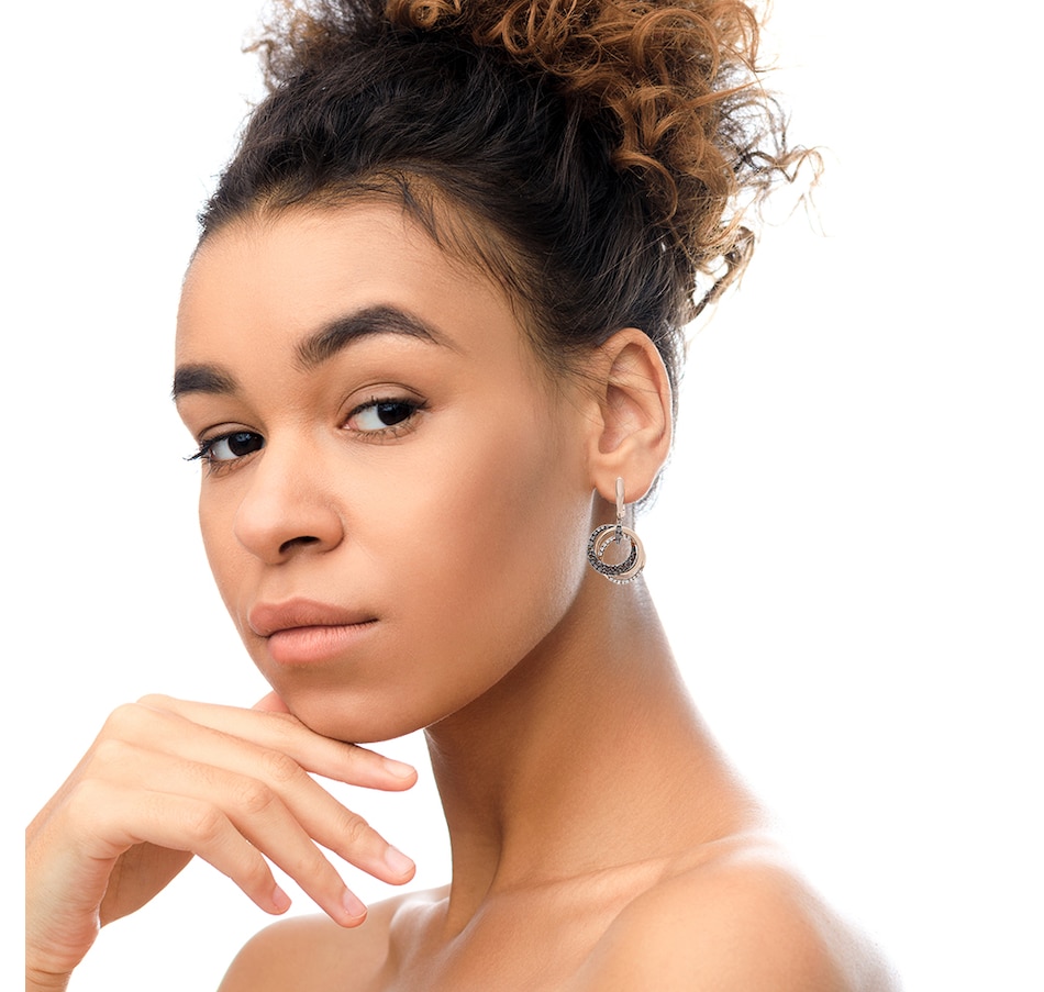 Image 948949_ALTMORE3.jpg, Product 948-949 / Price $9,548.00, 14K Rose Gold 1.00 Cttw White and Brown Diamond Intertwining Hoops and Circle Dangle Earrings (H-I/Brown Color, SI1-SI2 Clarity) from Haus of Brilliance on TSC.ca's Jewellery department