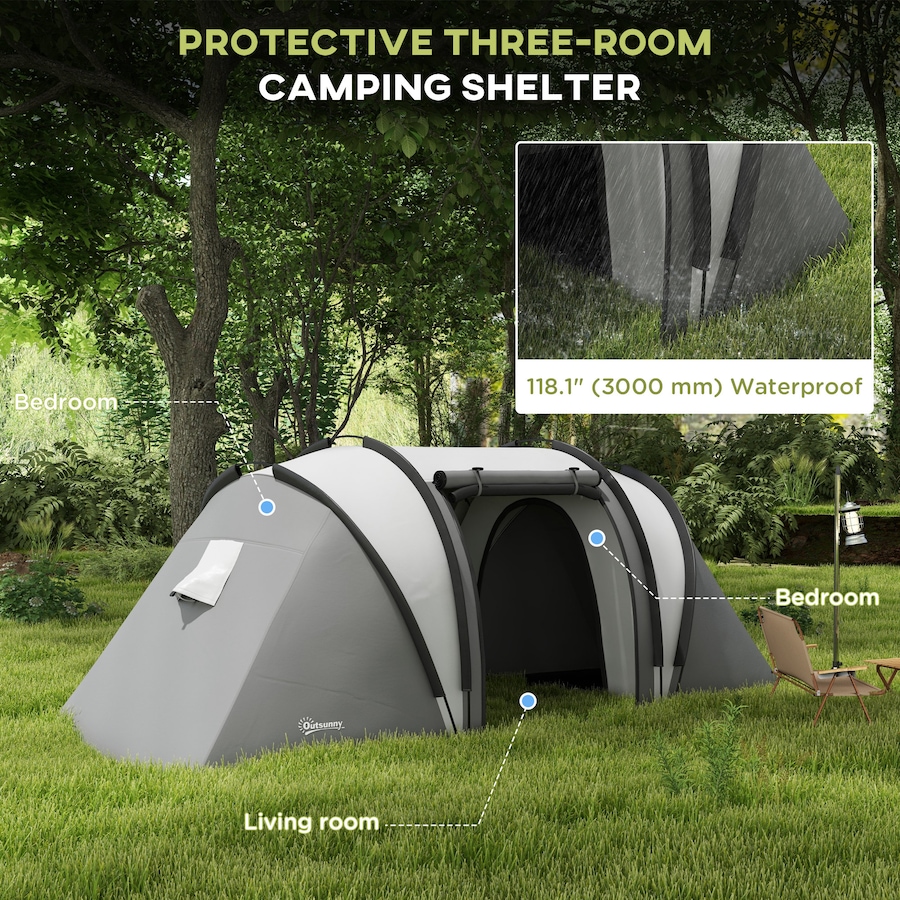 Image 952707_ALTMORE3.jpg, Product 952-707 / Price $179.99, Outsunny Camping Tent with 2 Bedrooms and Living Area, 3000mm Waterproof from Outsunny on TSC.ca's Health & Fitness department
