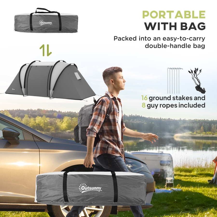 Image 952707_ALTMORE6.jpg, Product 952-707 / Price $179.99, Outsunny Camping Tent with 2 Bedrooms and Living Area, 3000mm Waterproof from Outsunny on TSC.ca's Health & Fitness department