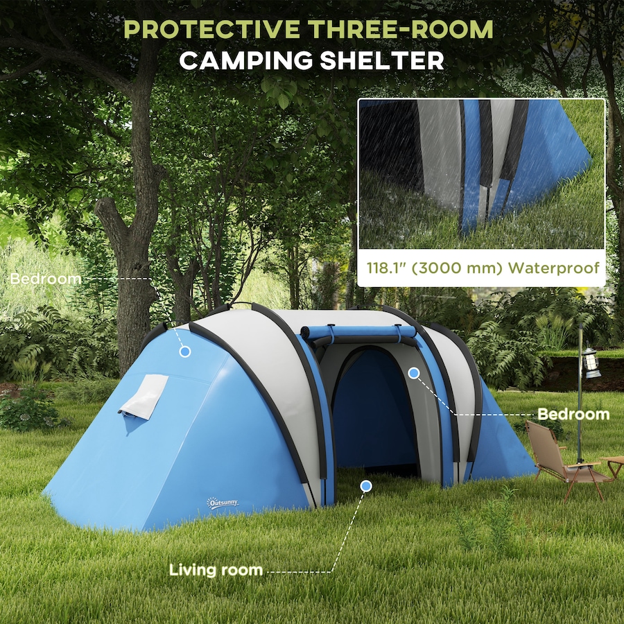 Image 952712_ALTMORE3.jpg, Product 952-712 / Price $179.99, Outsunny Camping Tent with 2 Bedrooms and Living Area, 3000mm Waterproof from Outsunny on TSC.ca's Health & Fitness department