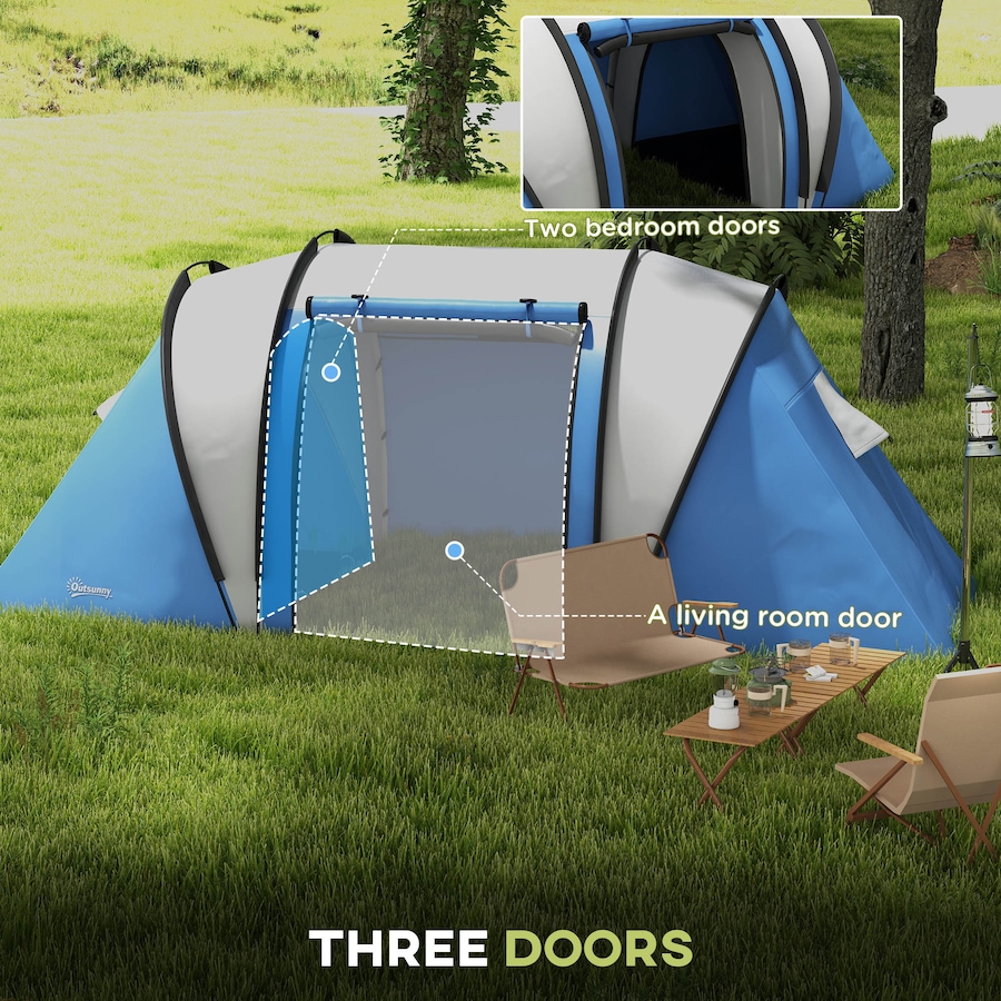 Image 952712_ALTMORE4.jpg, Product 952-712 / Price $179.99, Outsunny Camping Tent with 2 Bedrooms and Living Area, 3000mm Waterproof from Outsunny on TSC.ca's Health & Fitness department