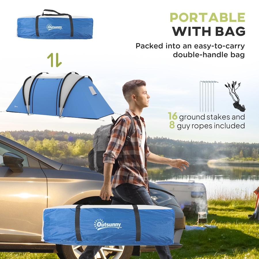 Image 952712_ALTMORE6.jpg, Product 952-712 / Price $179.99, Outsunny Camping Tent with 2 Bedrooms and Living Area, 3000mm Waterproof from Outsunny on TSC.ca's Health & Fitness department