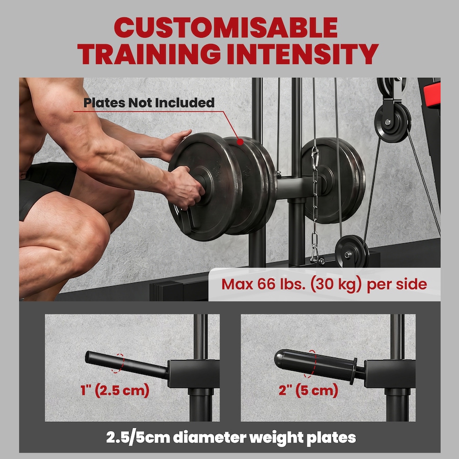 Image 952715_ALTMORE3.jpg, Product 952-715 / Price $329.99, Soozier Home Gym Equipment, Weight Machine with Pulley System, Black from Soozier on TSC.ca's Health & Fitness department