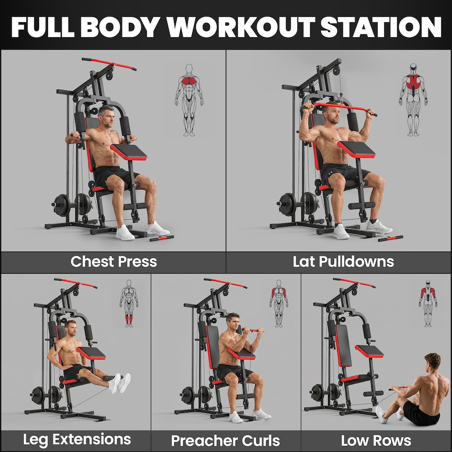 Image 952715_ALTMORE4.jpg, Product 952-715 / Price $329.99, Soozier Home Gym Equipment, Weight Machine with Pulley System, Black from Soozier on TSC.ca's Health & Fitness department