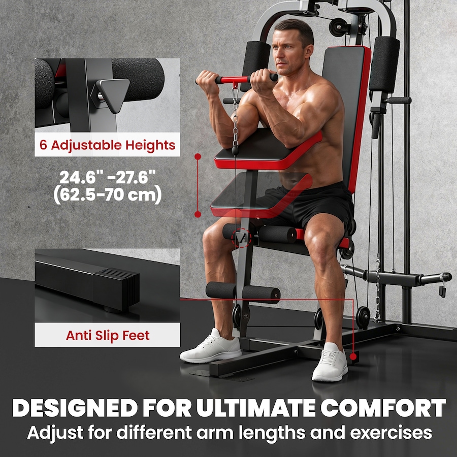 Image 952715_ALTMORE5.jpg, Product 952-715 / Price $329.99, Soozier Home Gym Equipment, Weight Machine with Pulley System, Black from Soozier on TSC.ca's Health & Fitness department
