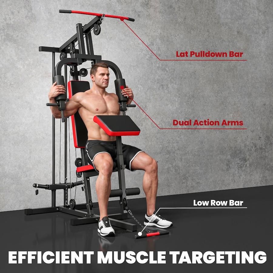 Image 952715_ALTMORE6.jpg, Product 952-715 / Price $329.99, Soozier Home Gym Equipment, Weight Machine with Pulley System, Black from Soozier on TSC.ca's Health & Fitness department