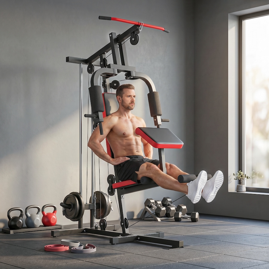 Image 952715_ALTMORE7.jpg, Product 952-715 / Price $329.99, Soozier Home Gym Equipment, Weight Machine with Pulley System, Black from Soozier on TSC.ca's Health & Fitness department