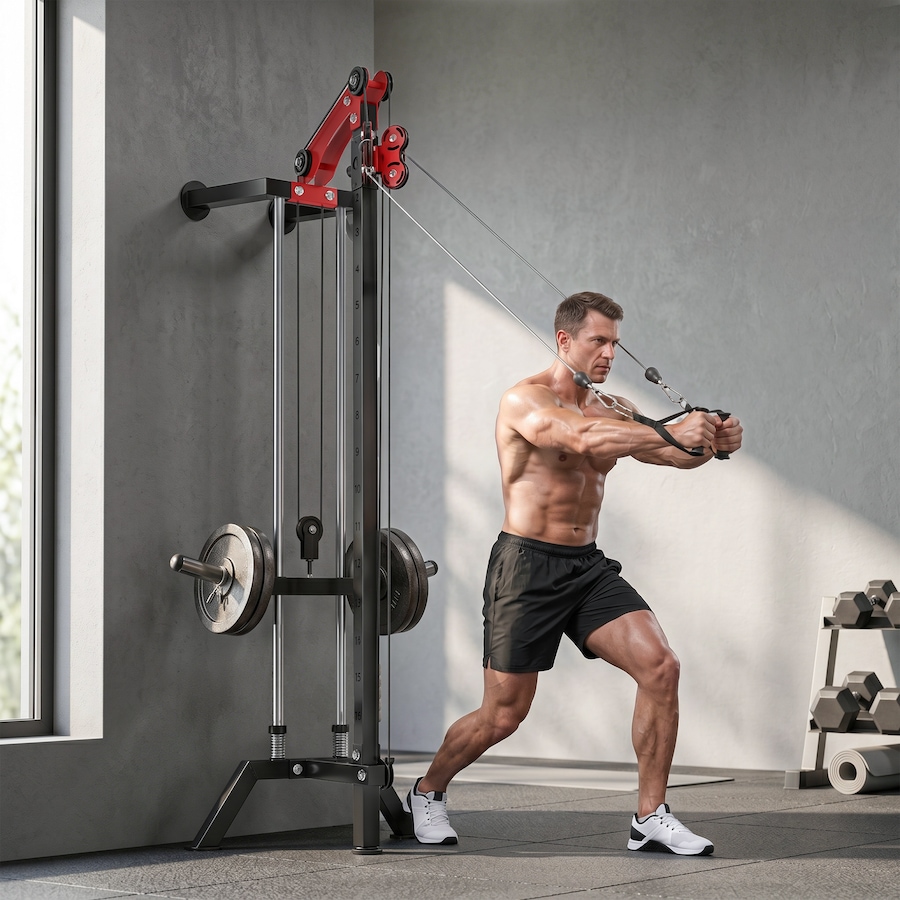 Image 952716_ALTMORE1.jpg, Product 952-716 / Price $179.99, Soozier Wall Mount Cable Station, 16 Positions Pulley Machine, Black from Soozier on TSC.ca's Health & Fitness department